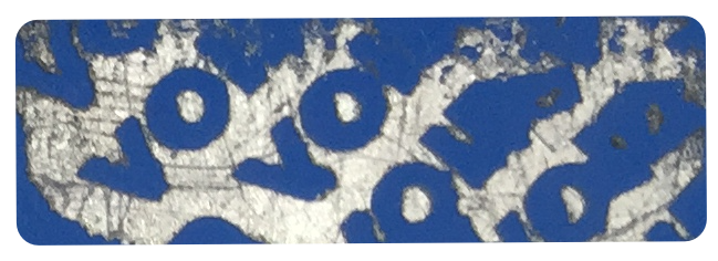 White / Silver Void Polyester Tag Example 2