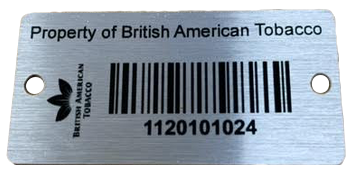 Anodised Aluminium Tags Example 1